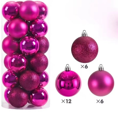 Boules de Noël 3/4/6CM - Lot de 24 pièces - Ornements pour Sapin