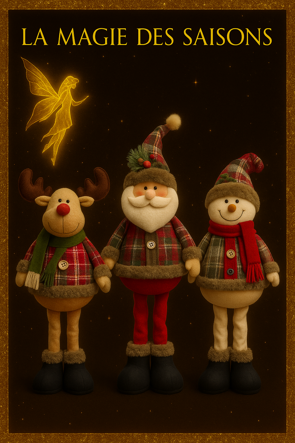 Figurines de Noël Décoratives - Père Noël, Renne et Bonhomme de Neige - 55cm