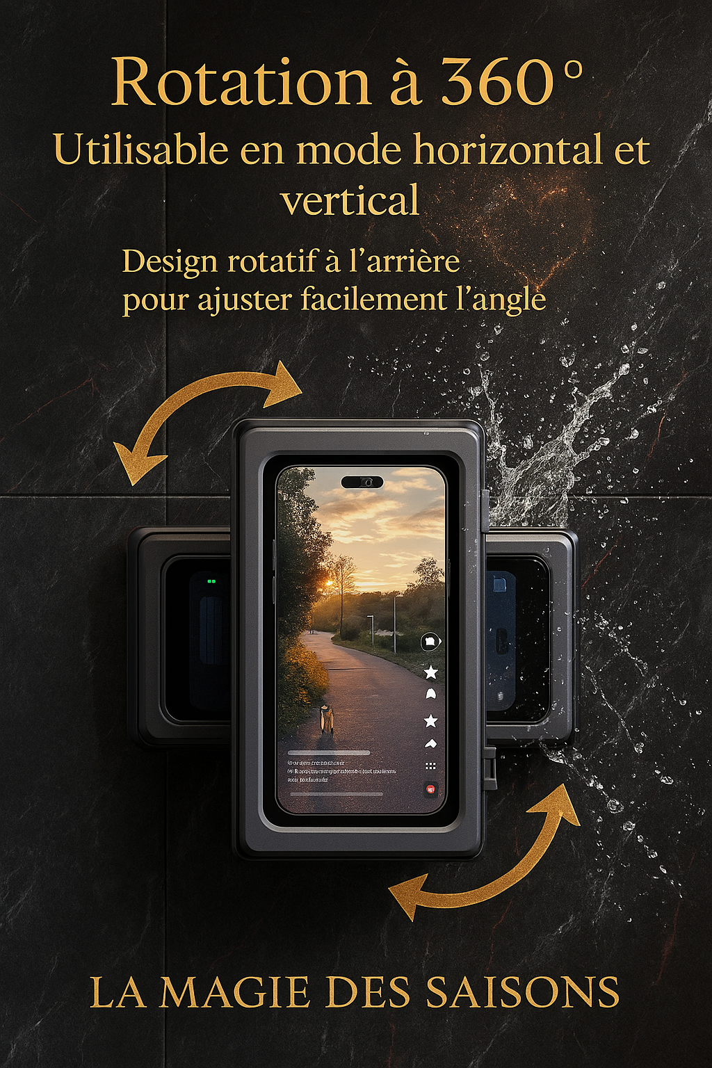 Support Téléphone Salle de Bain Étanche Rotatif 360° - Moments Intimes à Deux