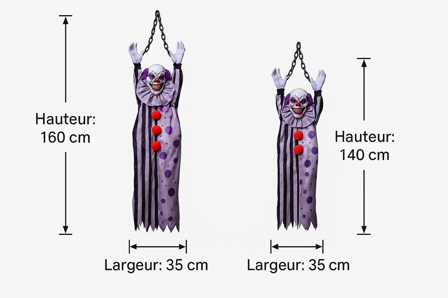 Clown Fantôme - Guide des Tailles Français