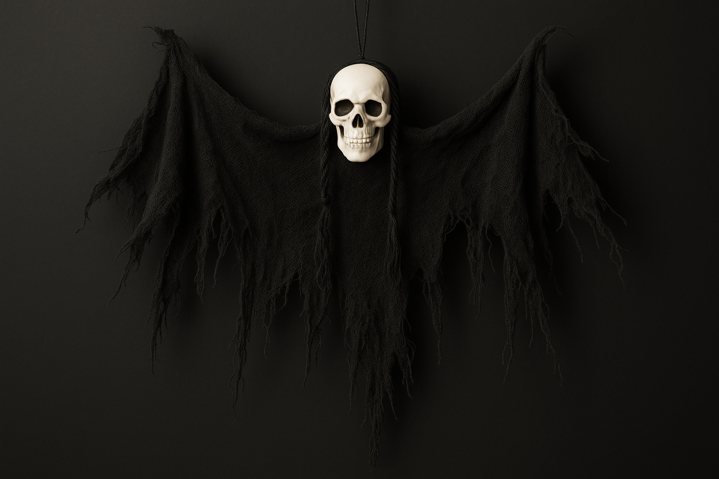 Fantôme Noir avec Tissu Déchiqueté