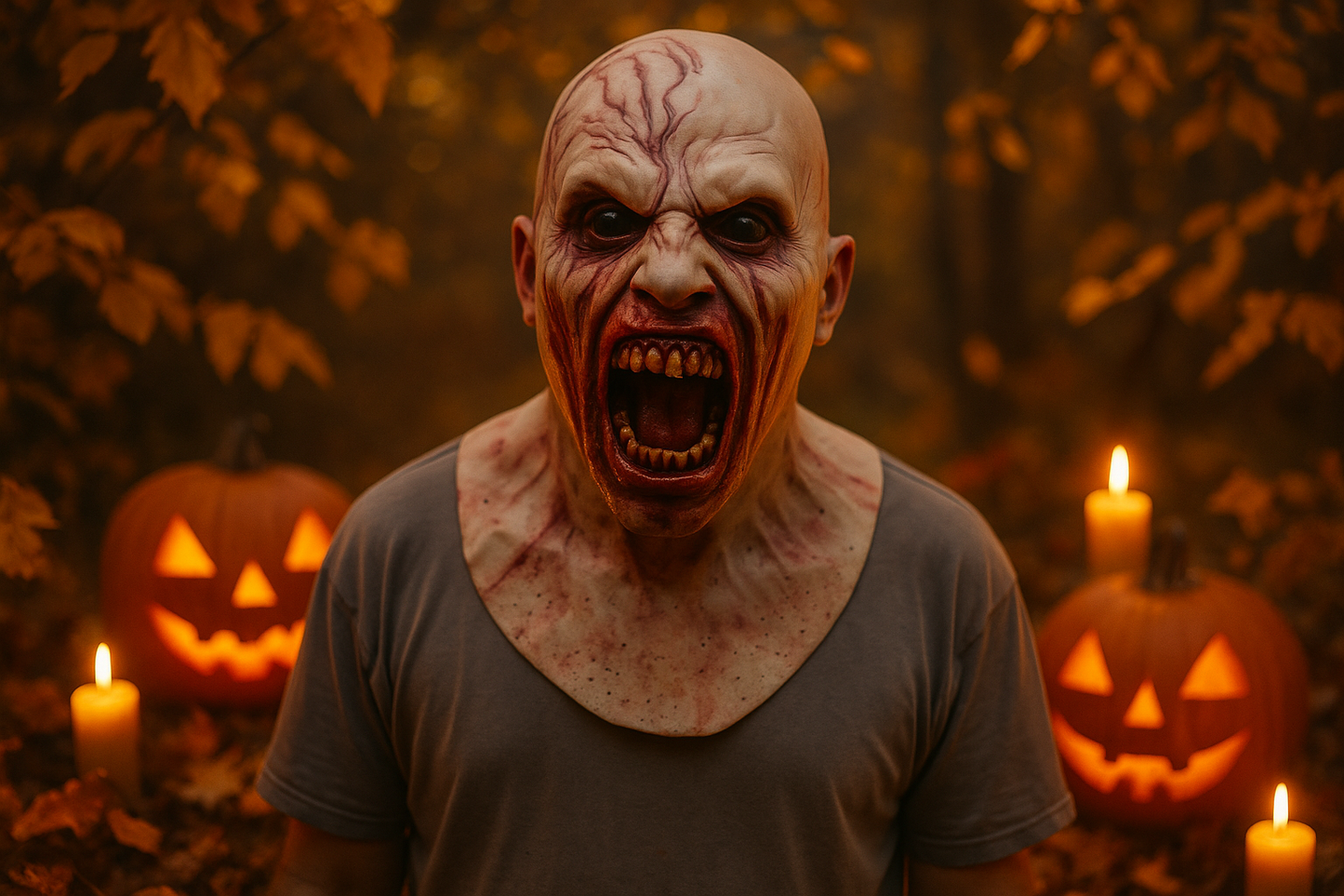 Masque zombie ambiance automnale