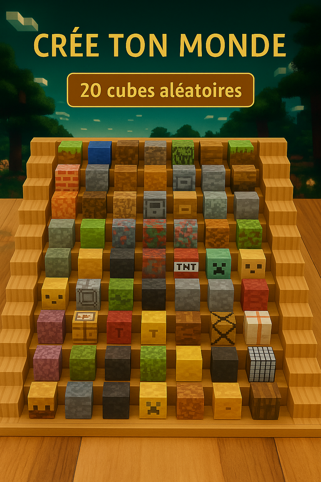 Blocs de Construction Magnétiques Mine World - Cubes Empilables Éducatifs pour Enfants 3 ans+