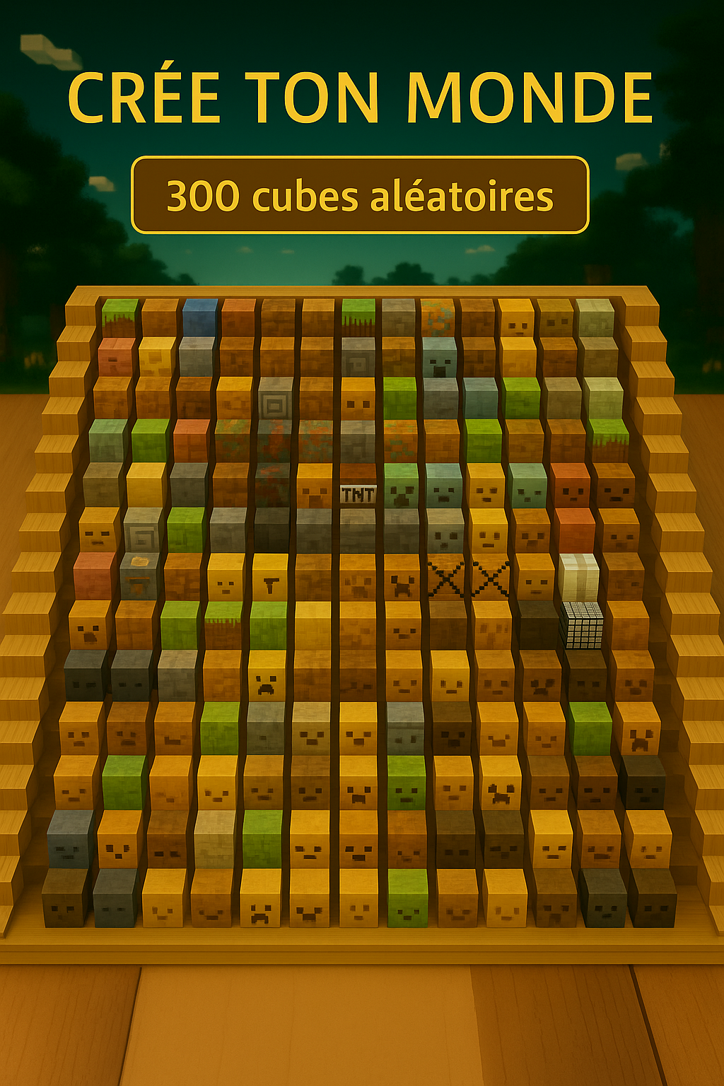 Blocs de Construction Magnétiques Mine World - Cubes Empilables Éducatifs pour Enfants 3 ans+