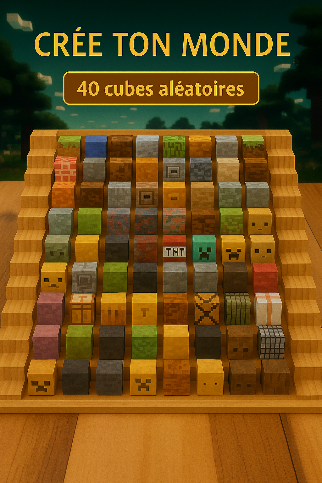 Blocs de Construction Magnétiques Mine World - Cubes Empilables Éducatifs pour Enfants 3 ans+