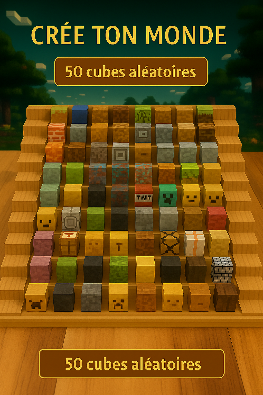 Blocs de Construction Magnétiques Mine World - Cubes Empilables Éducatifs pour Enfants 3 ans+