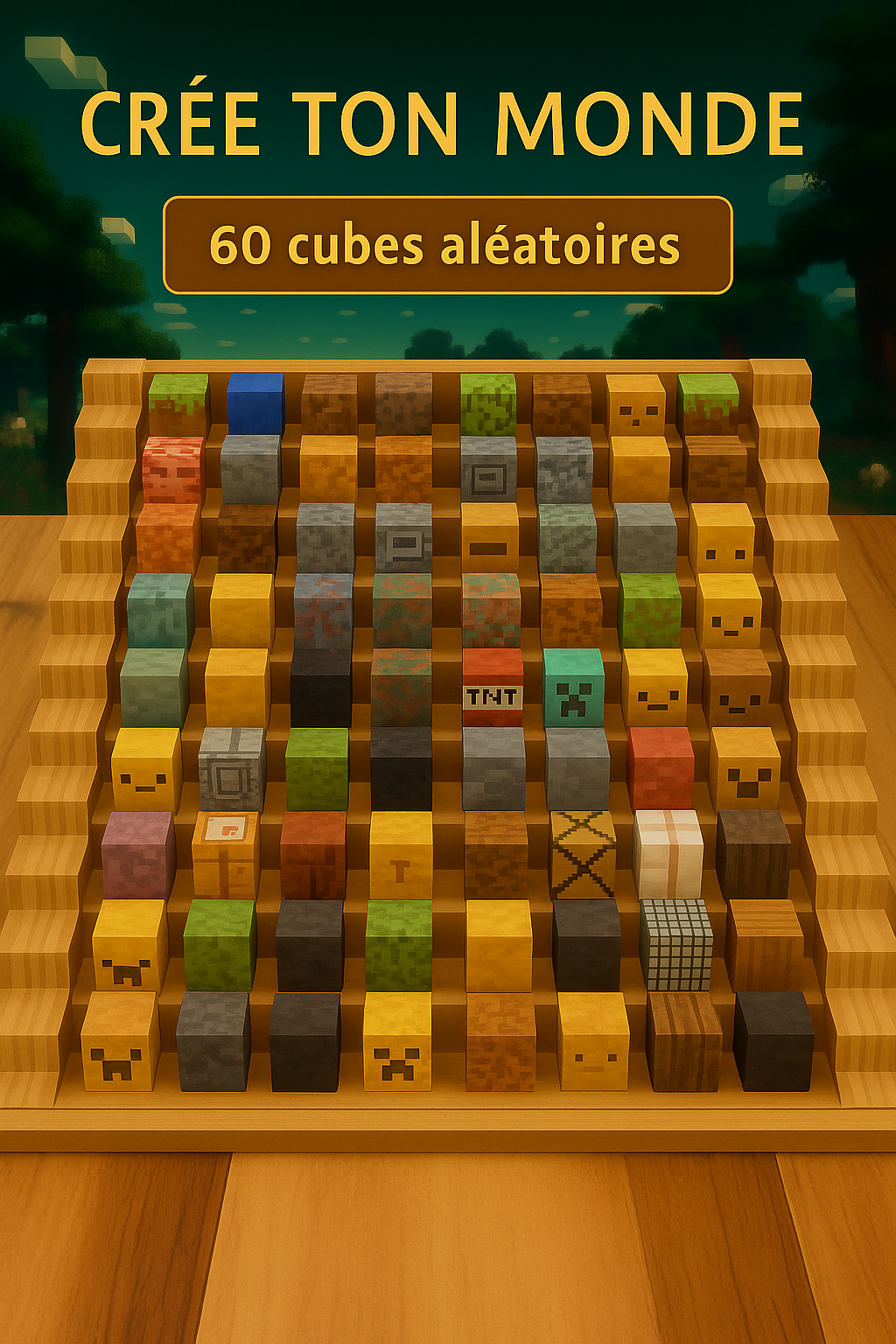 Blocs de Construction Magnétiques Mine World - Cubes Empilables Éducatifs pour Enfants 3 ans+