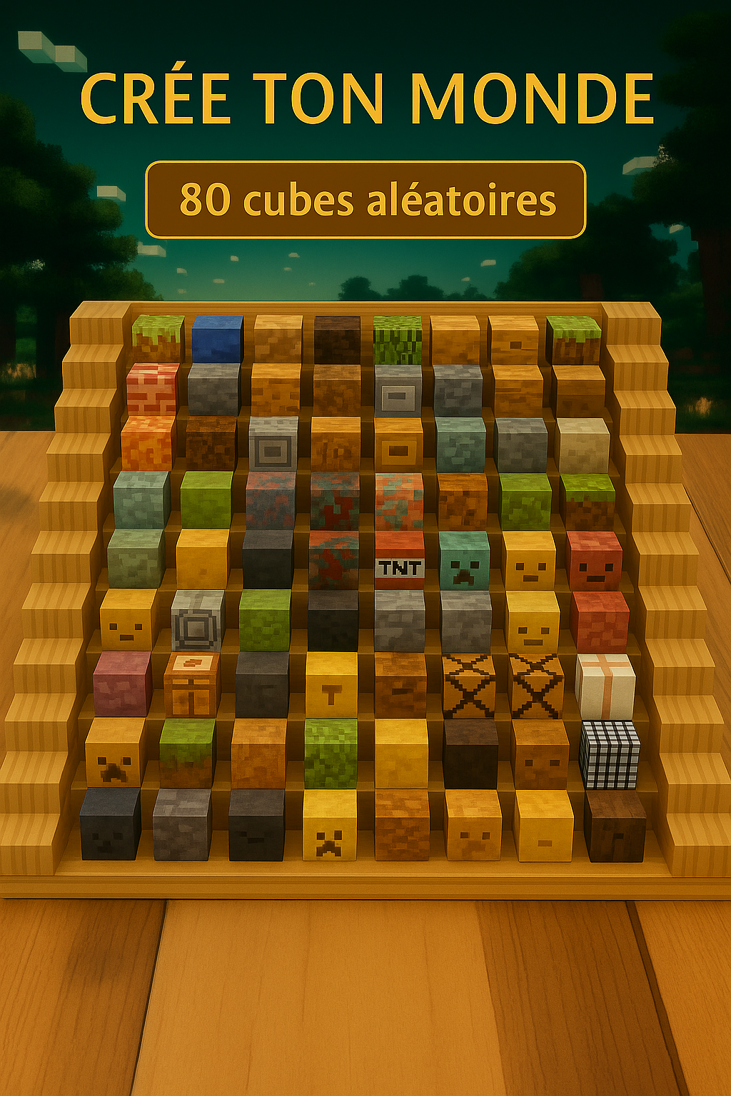 Blocs de Construction Magnétiques Mine World - Cubes Empilables Éducatifs pour Enfants 3 ans+