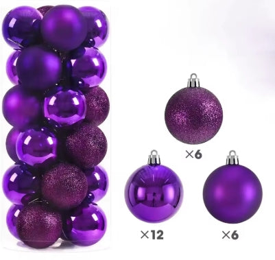 Boules de Noël 3/4/6CM - Lot de 24 pièces - Ornements pour Sapin
