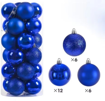 Boules de Noël 3/4/6CM - Lot de 24 pièces - Ornements pour Sapin