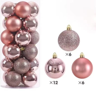 Boules de Noël 3/4/6CM - Lot de 24 pièces - Ornements pour Sapin