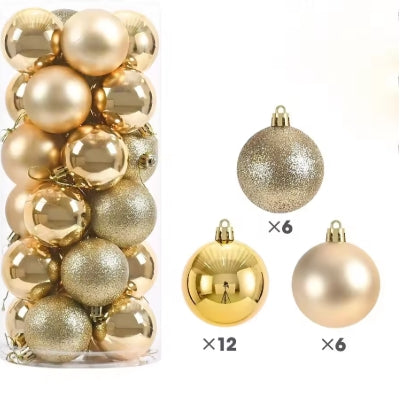 Boules de Noël 3/4/6CM - Lot de 24 pièces - Ornements pour Sapin