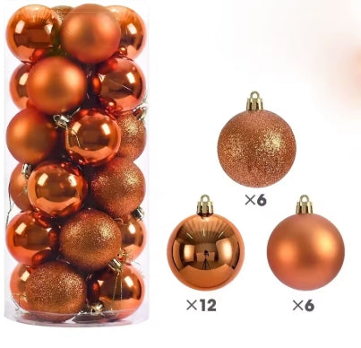 Boules de Noël 3/4/6CM - Lot de 24 pièces - Ornements pour Sapin