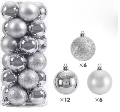 Boules de Noël 3/4/6CM - Lot de 24 pièces - Ornements pour Sapin