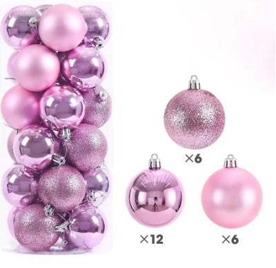 Boules de Noël 3/4/6CM - Lot de 24 pièces - Ornements pour Sapin