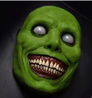 Masque Halloween Terrifiant en Latex - Démon Souriant Yeux Blancs Adulte