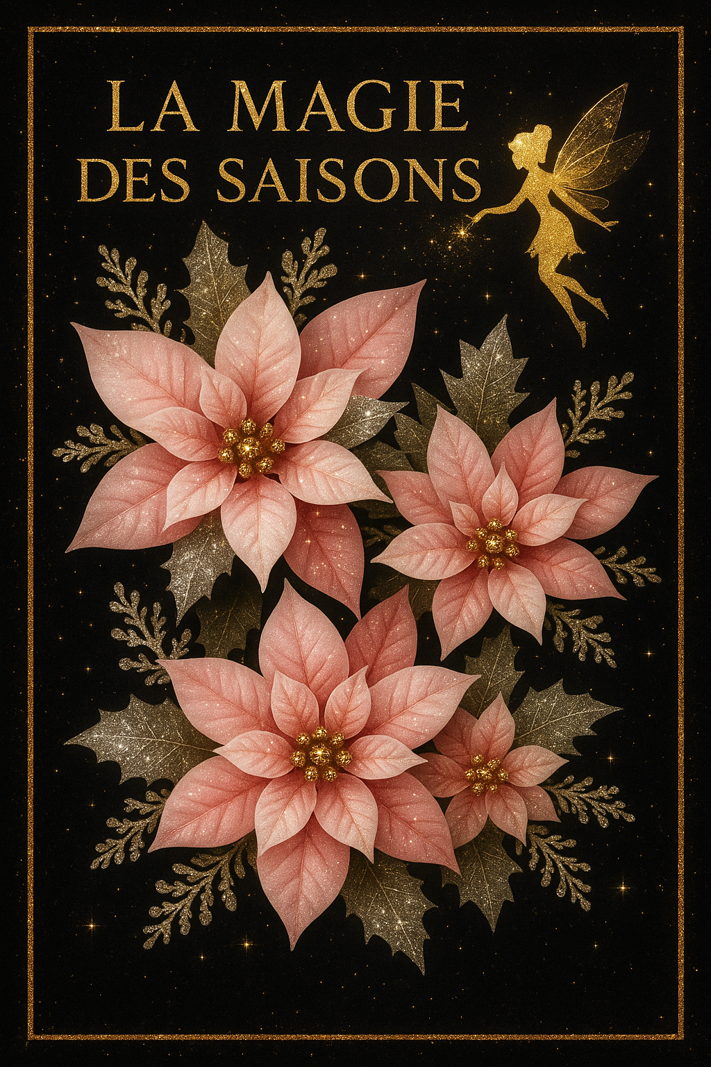 Fleurs de Noël Artificielles à Paillettes - Décoration Sapin