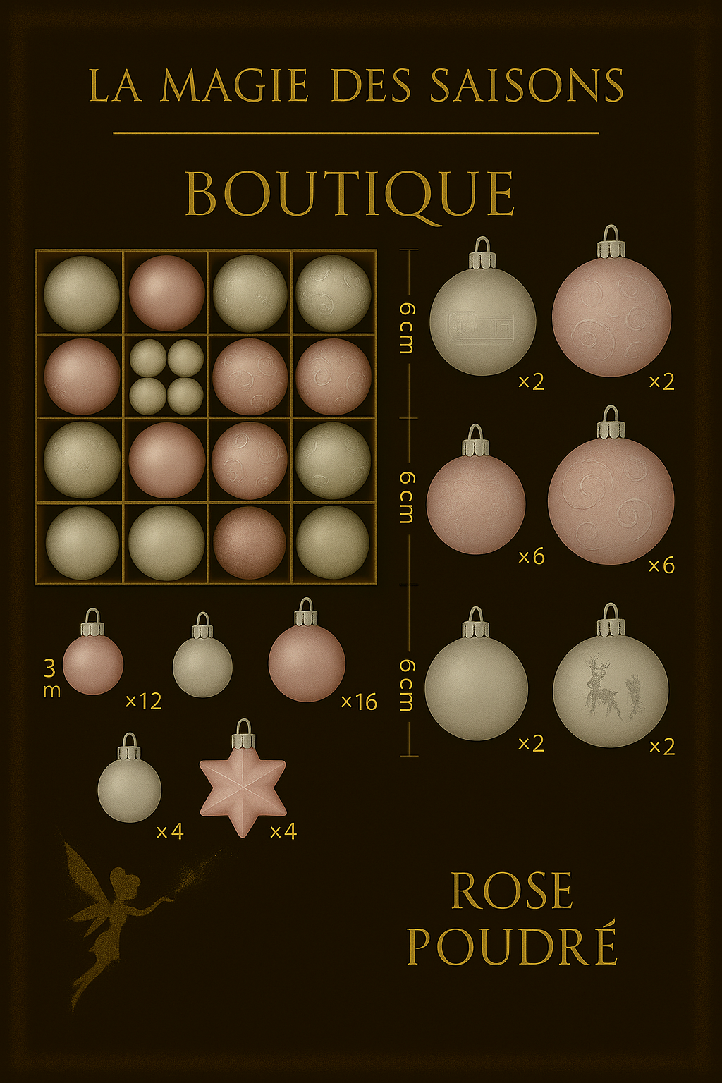 Set de 44 Boules de Noël 3/6CM - Ornements Décoratifs pour Sapin