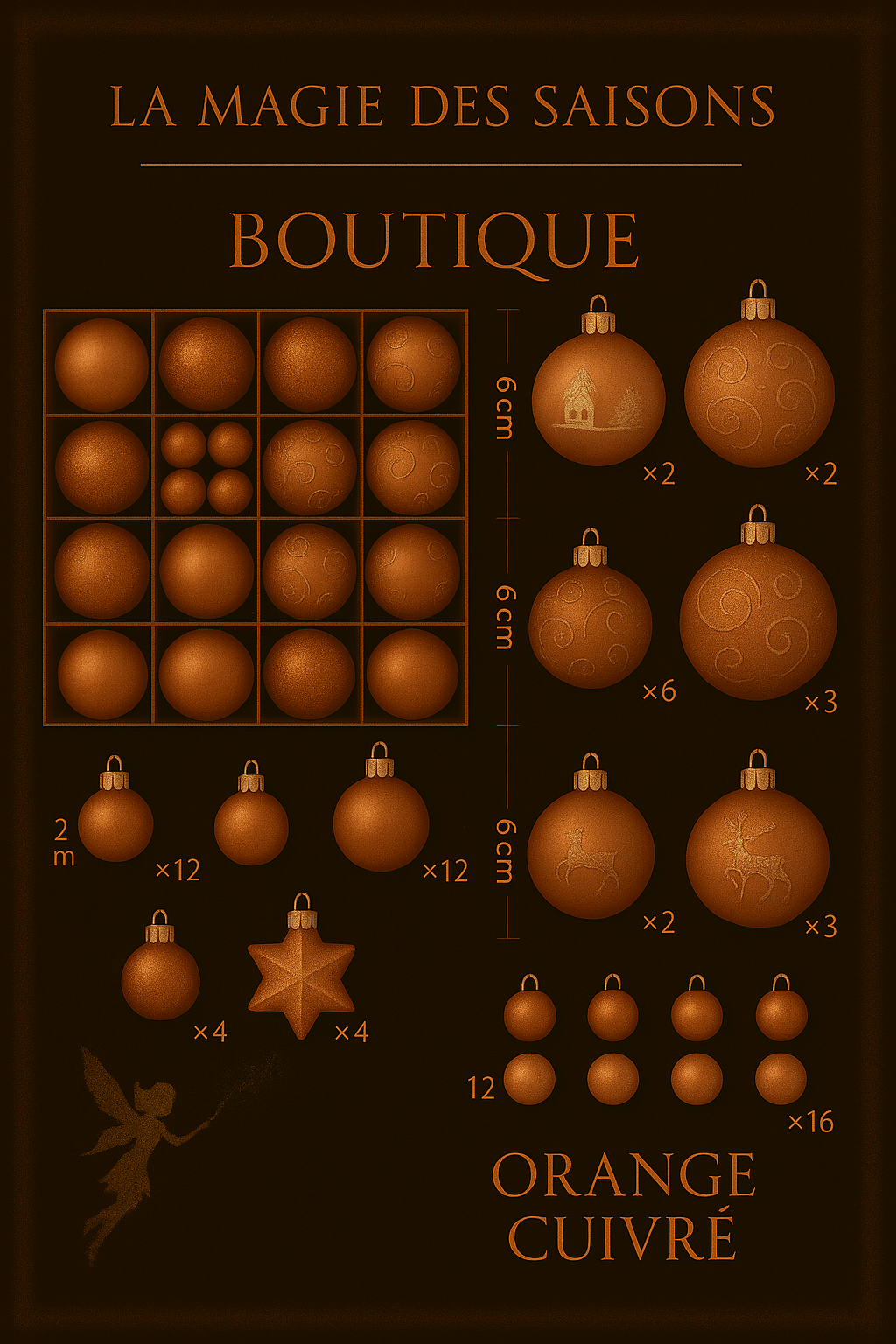 Set de 44 Boules de Noël 3/6CM - Ornements Décoratifs pour Sapin