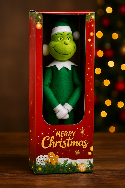 Lutin Grinch de Noël - Figurine Décorative en Latex 32cm