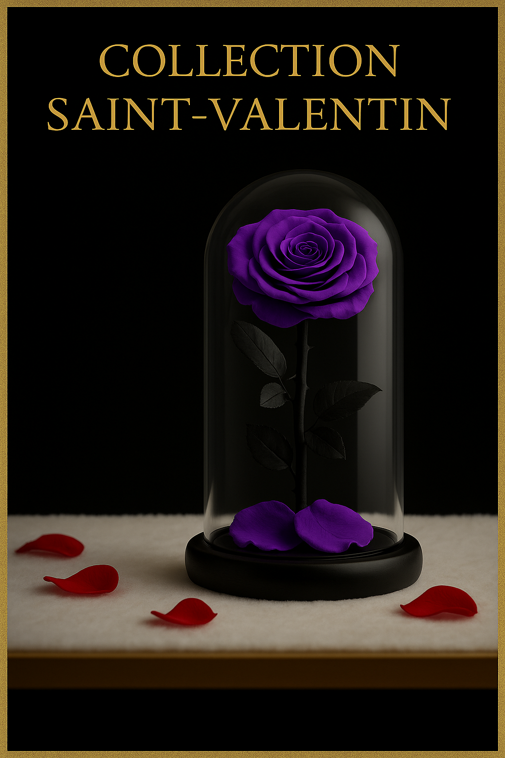 Rose Éternelle  sous Cloche en Verre avec LED - Cadeau Romantique