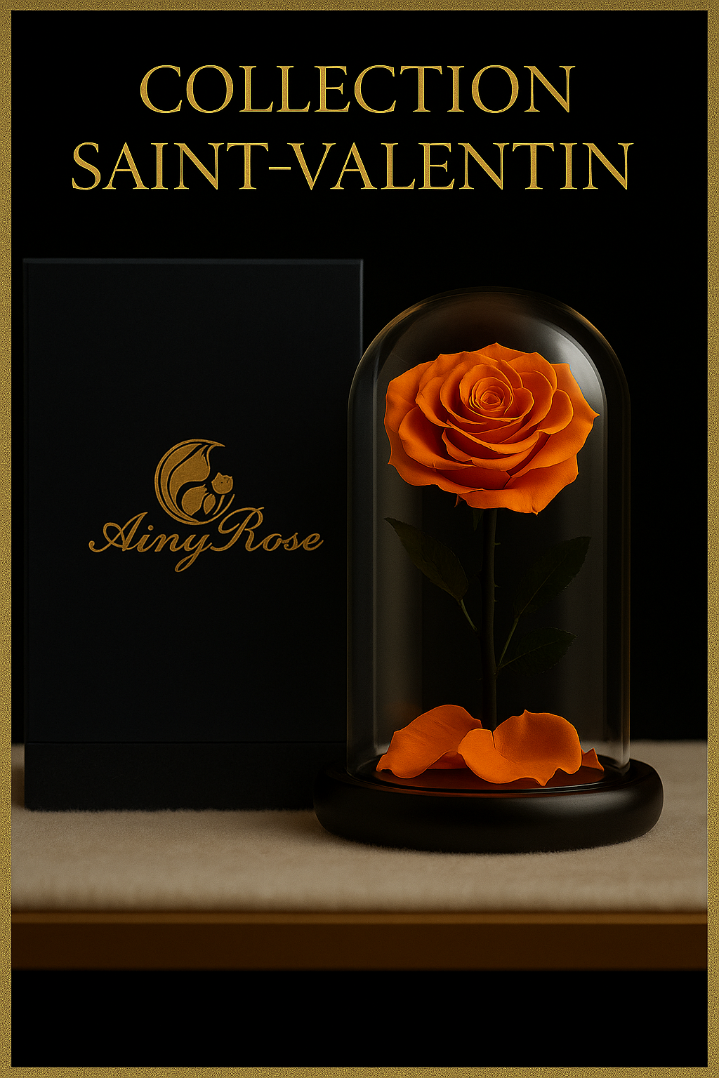 Rose Éternelle  sous Cloche en Verre avec LED - Cadeau Romantique