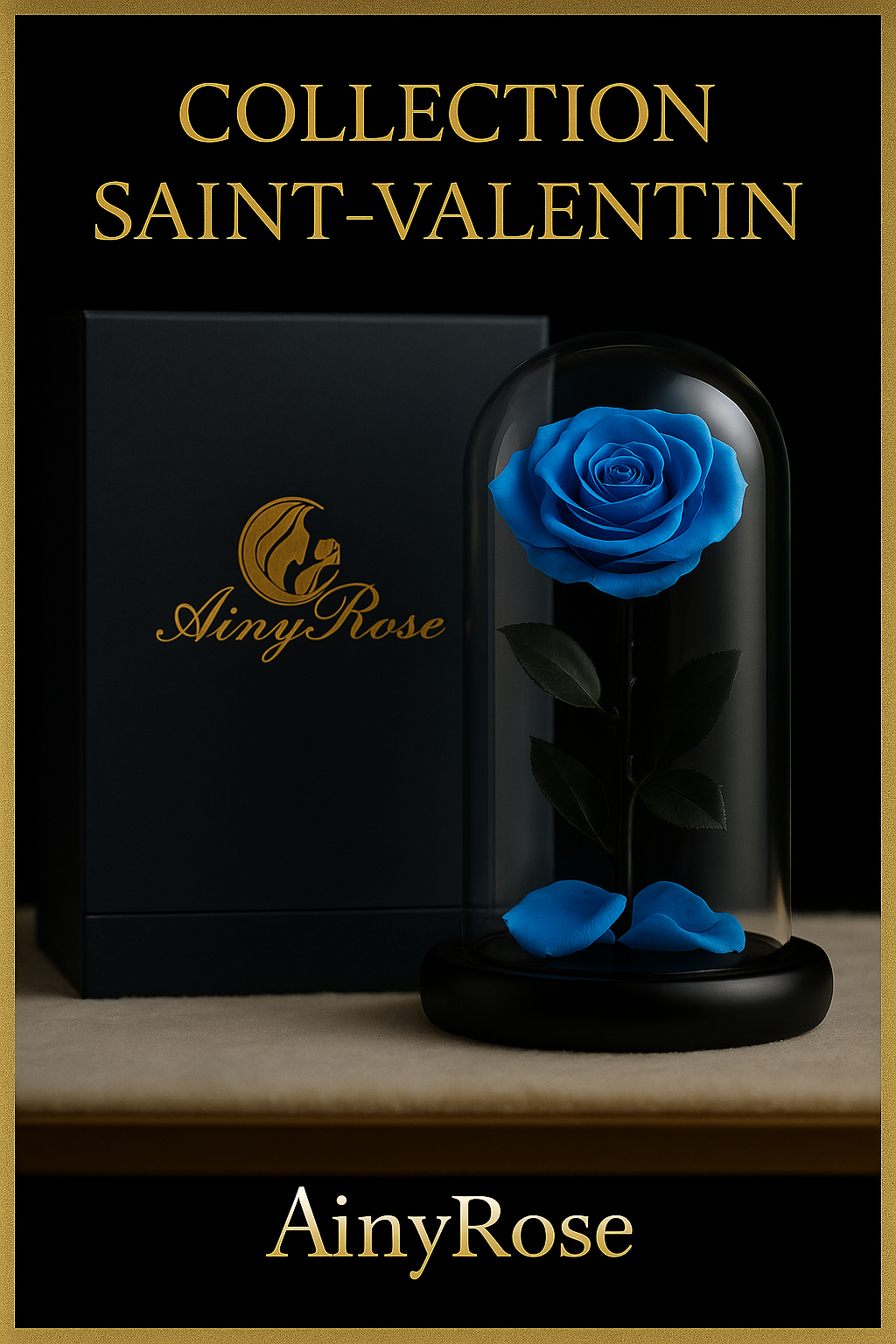 Rose Éternelle  sous Cloche en Verre avec LED - Cadeau Romantique