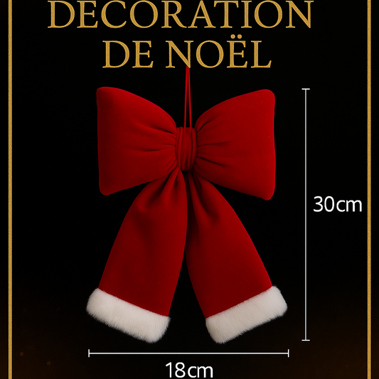 Nœud en Velours de Noël - Décoration Sapin et Maison