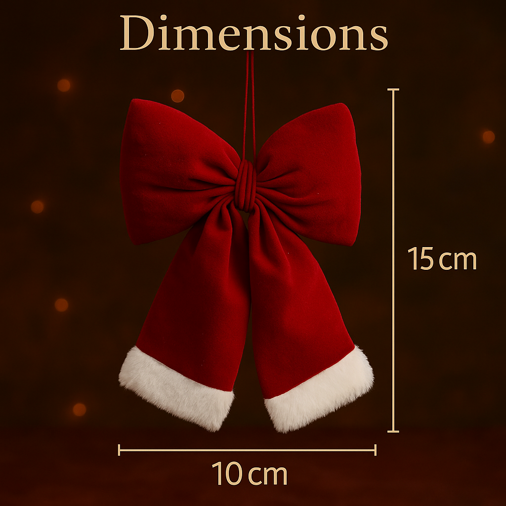 Nœud en Velours de Noël - Décoration Sapin et Maison