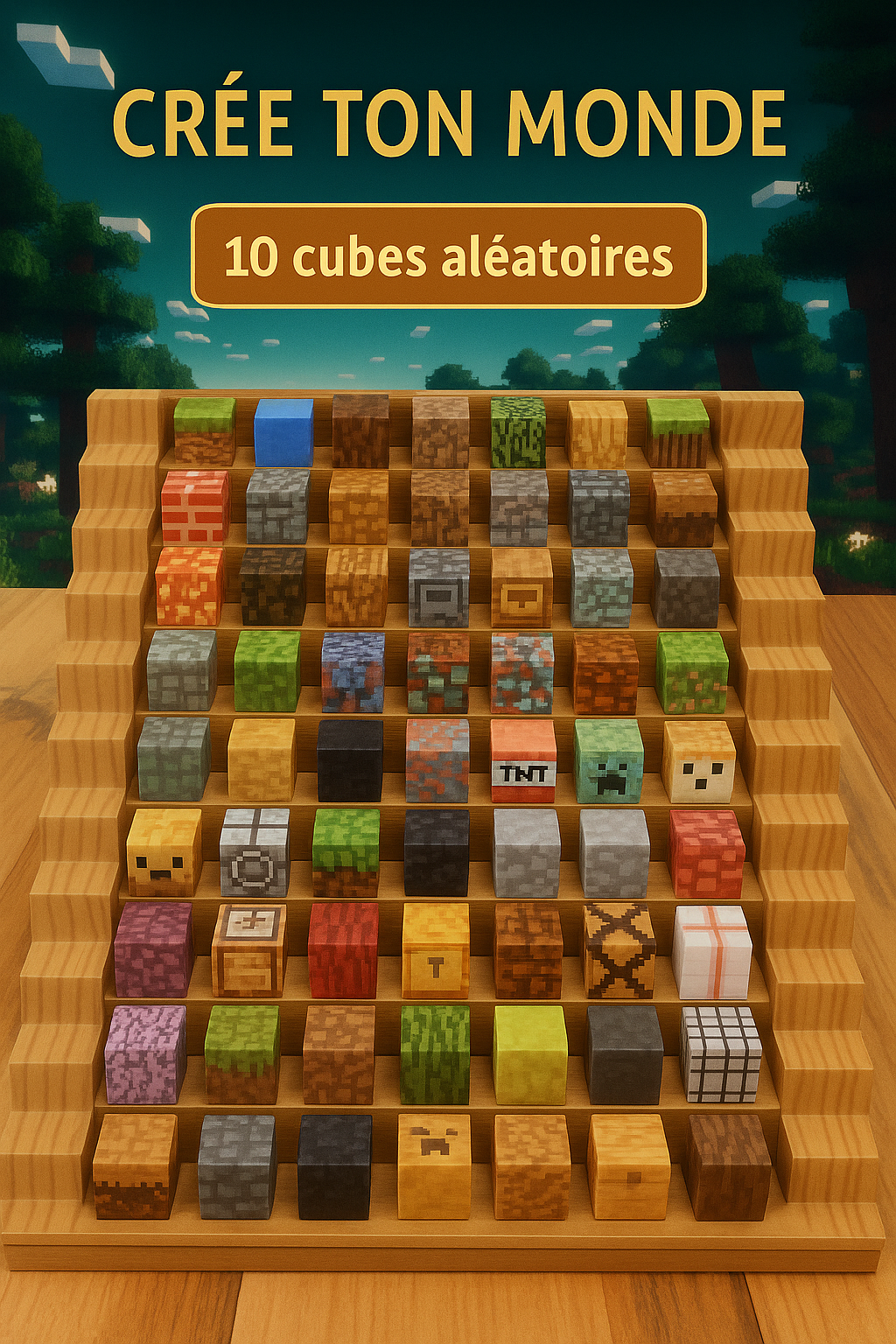 Blocs de Construction Magnétiques Mine World - Cubes Empilables Éducatifs pour Enfants 3 ans+