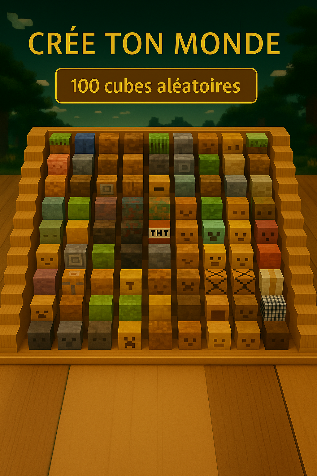 Blocs de Construction Magnétiques Mine World - Cubes Empilables Éducatifs pour Enfants 3 ans+