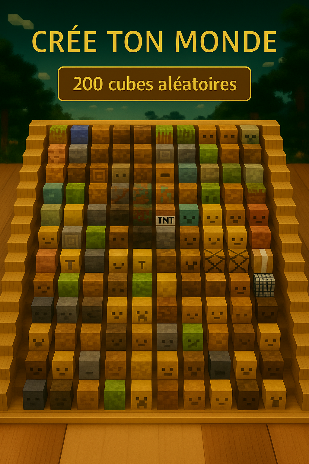 Blocs de Construction Magnétiques Mine World - Cubes Empilables Éducatifs pour Enfants 3 ans+