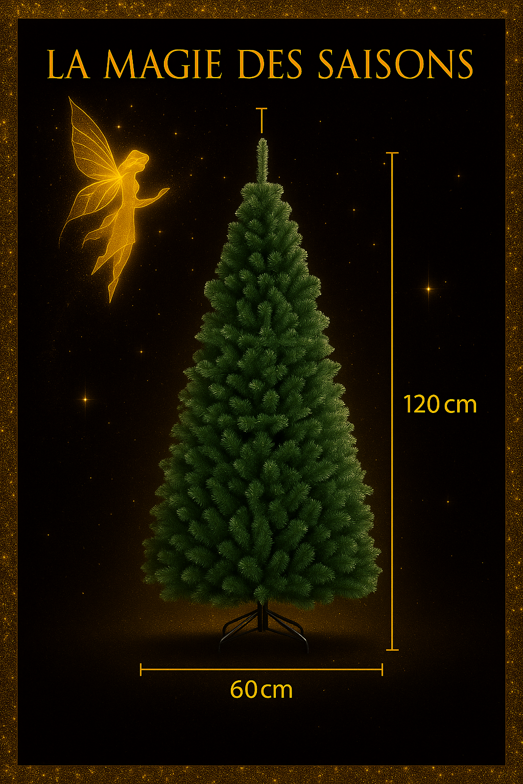 Arbre de Noël Artificiel en PVC avec Support Métal - 90cm à 240cm