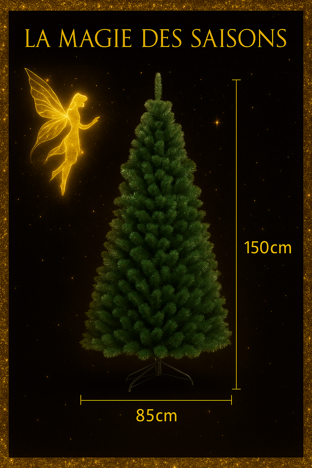 Arbre de Noël Artificiel en PVC avec Support Métal - 90cm à 240cm