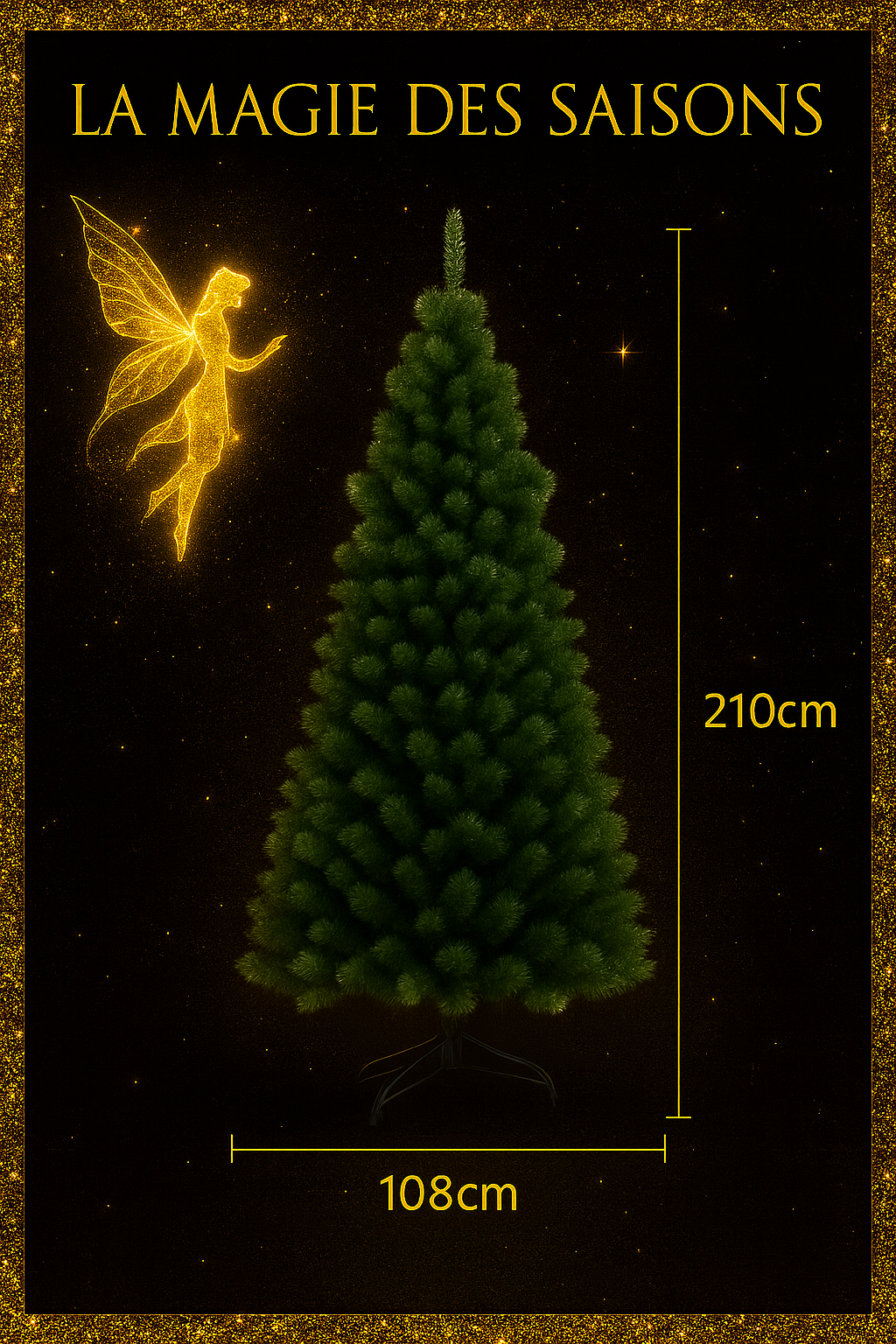 Arbre de Noël Artificiel en PVC avec Support Métal - 90cm à 240cm