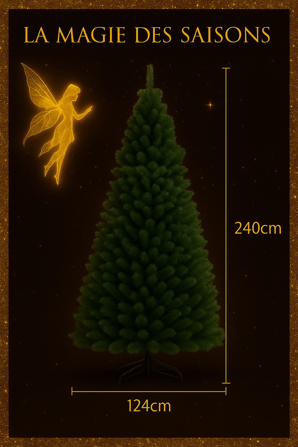 Arbre de Noël Artificiel en PVC avec Support Métal - 90cm à 240cm