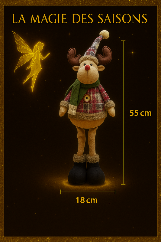 Figurines de Noël Décoratives - Père Noël, Renne et Bonhomme de Neige - 55cm