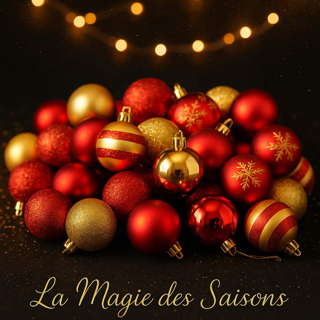 Lot de 50 Boules de Noël Rouge et Or - Décoration Sapin Élégante