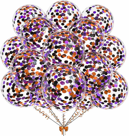 Halloween Black Purple Orange Confetti Balloons Shiny Sequin Globos Balloon For Birthday Party Halloween Christmas Decorations