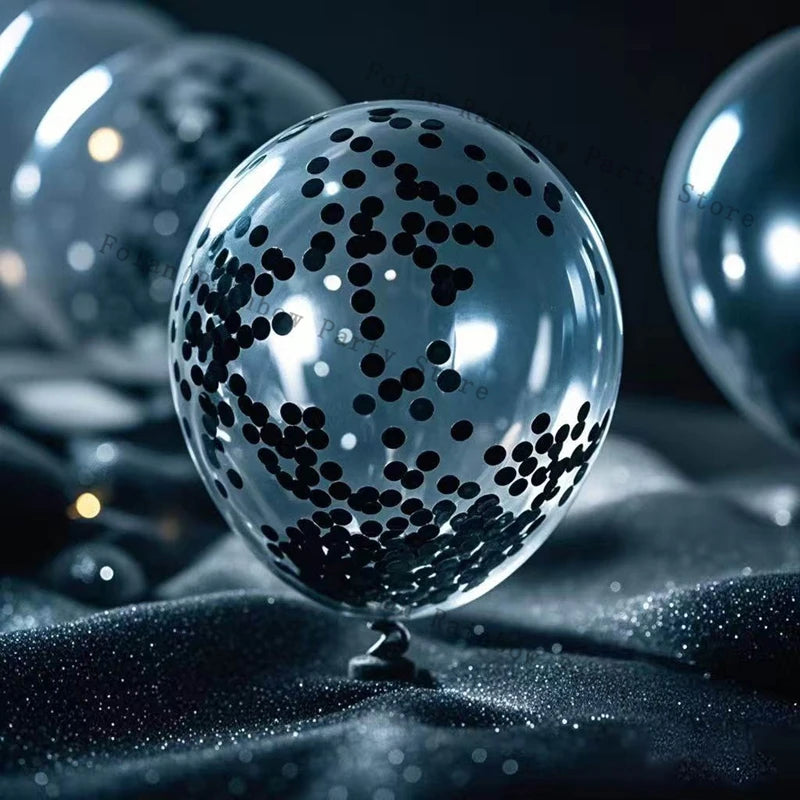 Halloween Black Purple Orange Confetti Balloons Shiny Sequin Globos Balloon For Birthday Party Halloween Christmas Decorations