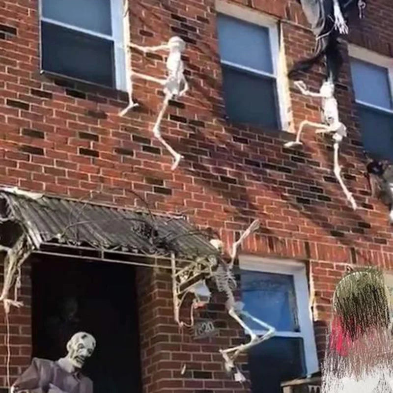 Squelettes d'halloween 40 et 90cm, faux os de crâne complet, décor de fête d'halloween mobile pour intérieur ou extérieur.