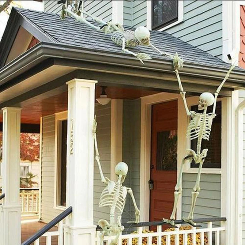Squelettes d'halloween 40 et 90cm, faux os de crâne complet, décor de fête d'halloween mobile pour intérieur ou extérieur.