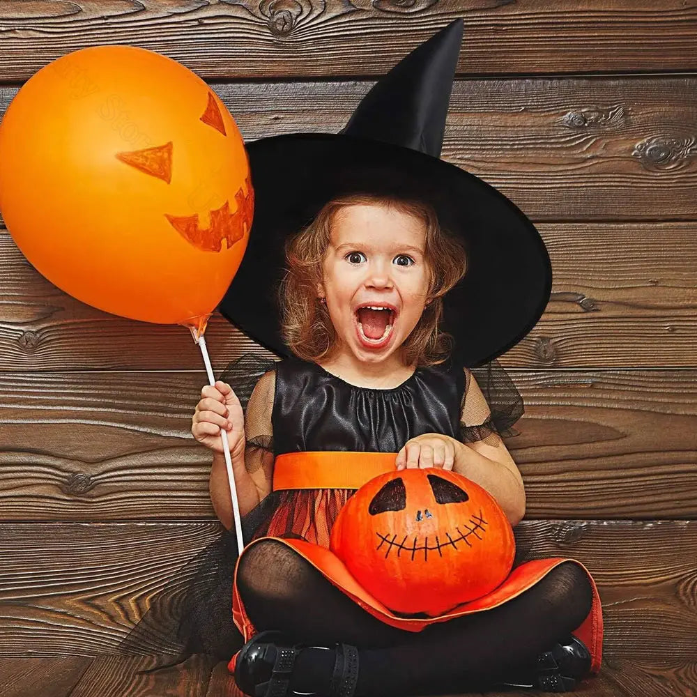 6/12Pcs Chapeaux de sorcières noires pour Halloween, pièces, avec corde