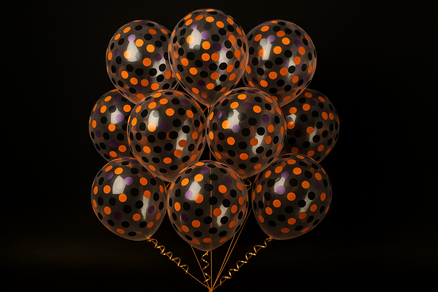 Ballons Confettis Orange/Noir