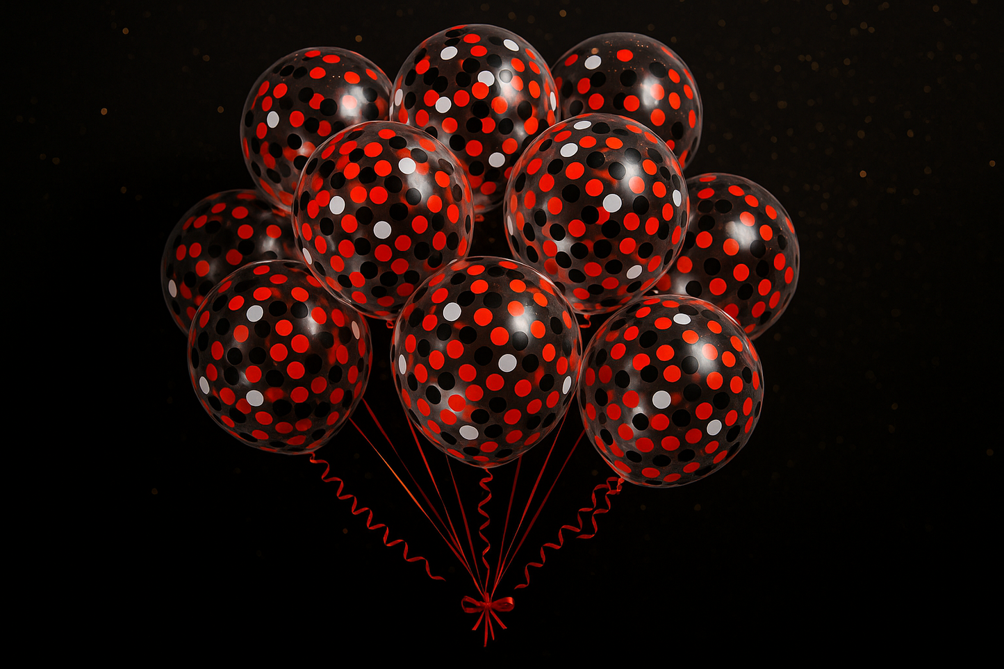 Ballons Confettis Rouge/Noir