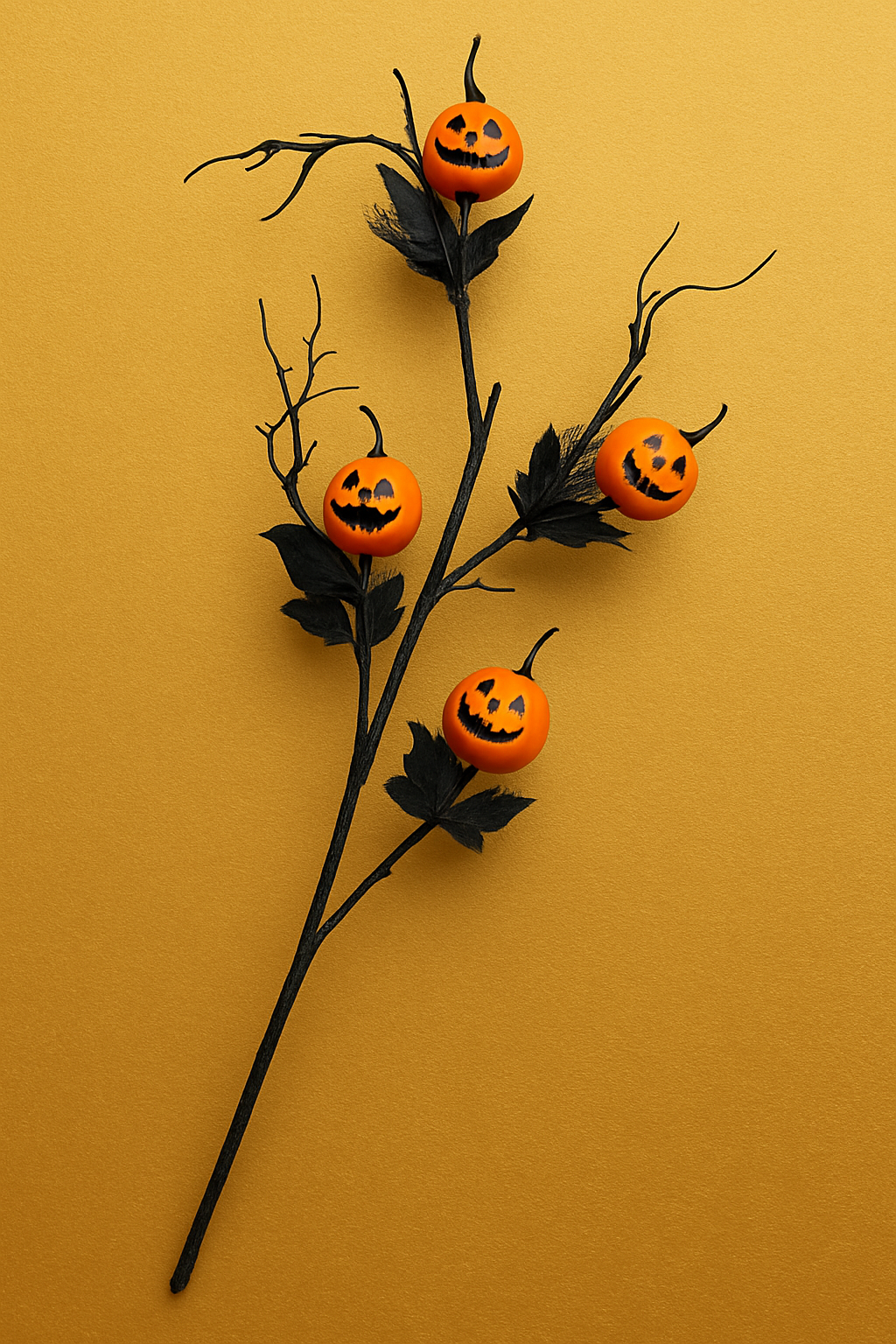 Branche d'Halloween avec fond doré