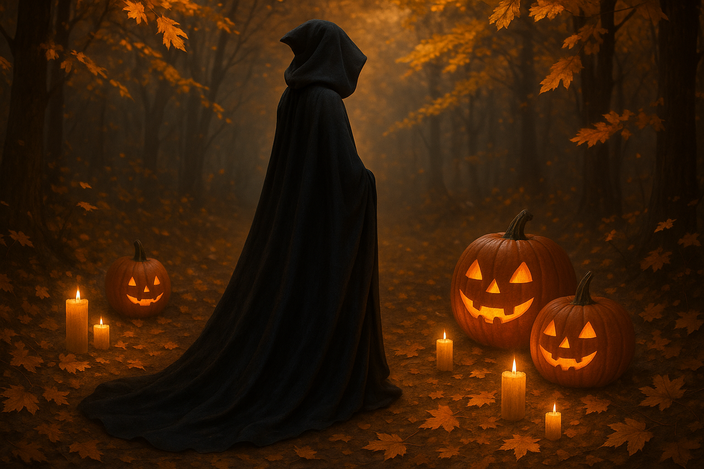 Cape de faucheuse ambiance automnale