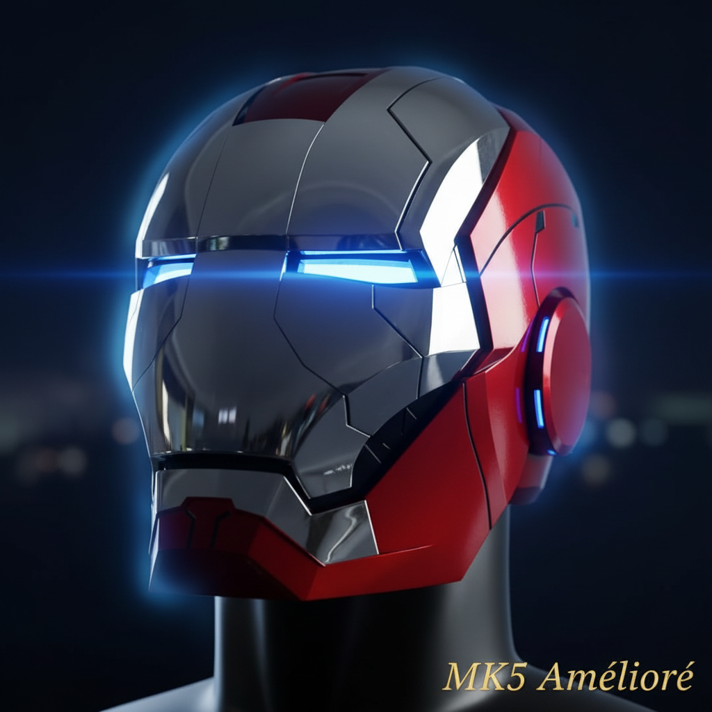Casque Iron Man MK5 avec Commande Vocale – Taille 1:1 Adulte
