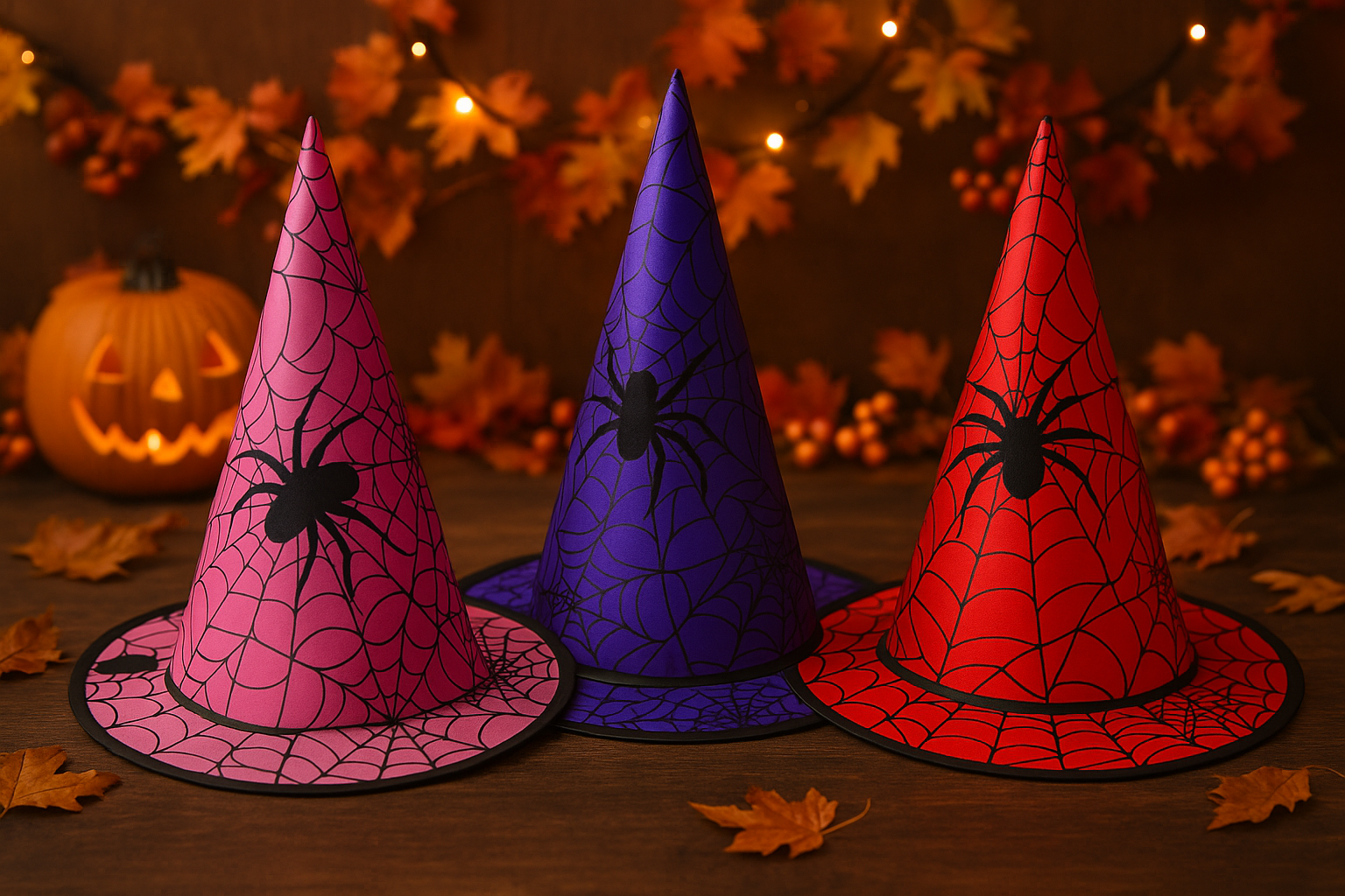 Chapeaux Sorcière Araignées - Collection 3 couleurs