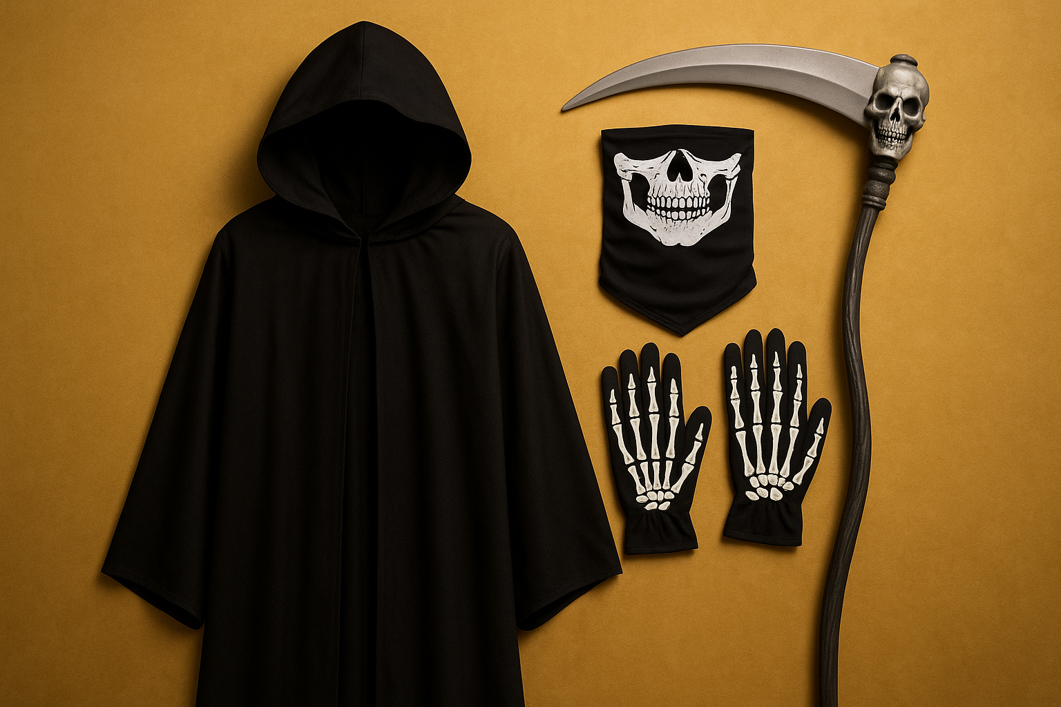 Costume de la Faucheuse - Modèle 2 avec bandana (fond or)